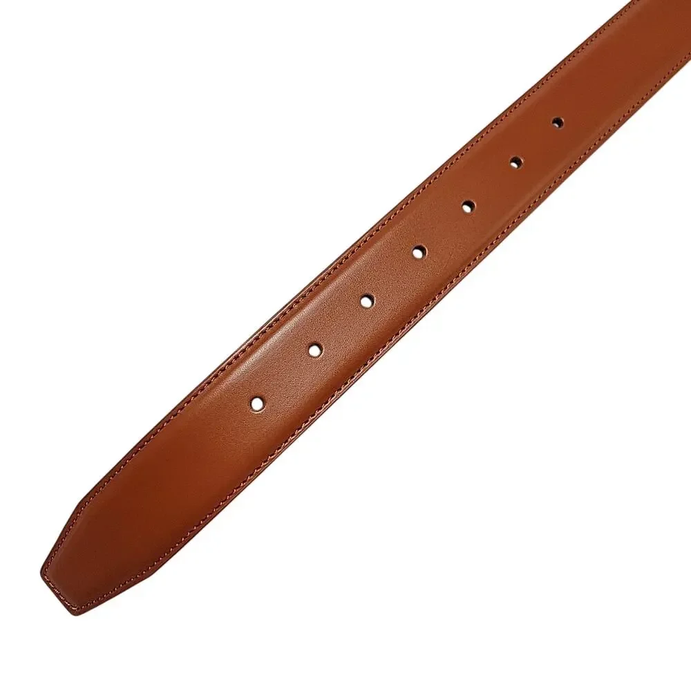 Gelante Orange Leather Belt Women Size S 30-32 NEW w/out Tags G2064 Unisex Men